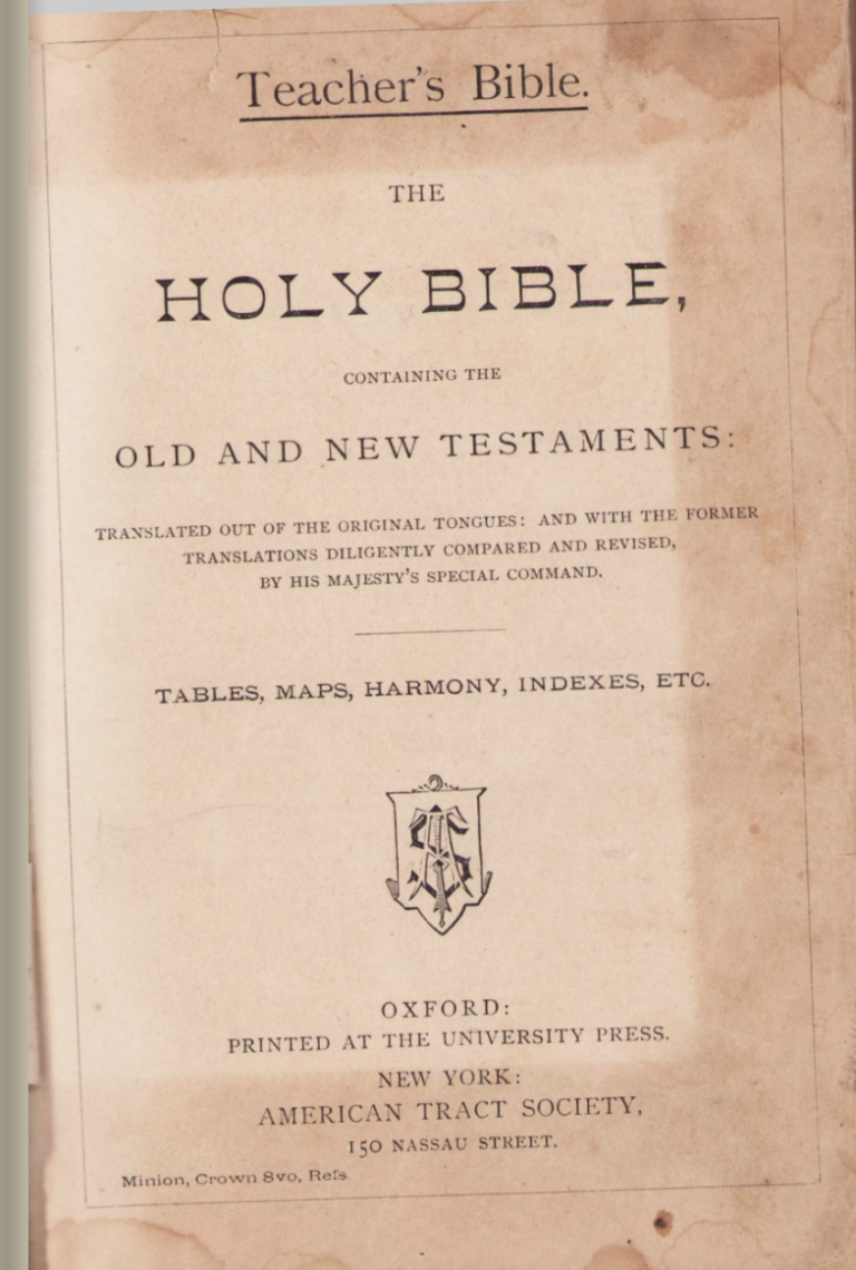 1876 Bible Old and New Testament
